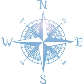 Vinyl Wall Decal Wind Rose Adventure Compass Navigation Stickers Mural Large Decor (g1637) Black