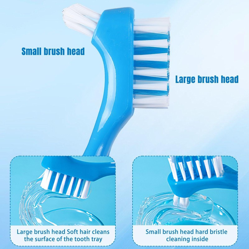7 Pieces of Denture Toothbrushes, Denture Cleaning Brushes, Denture Accessories,