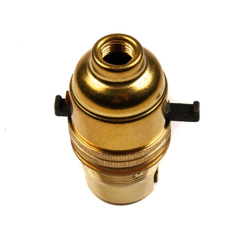 Switched Lamp Holder Brass Bayonet Cap (BC) (B22d) 10mm Screw