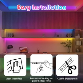 Pinegreen Lighting RGB LED Strip Light, 16ft Color Changing Tape Light with Remote Control, Linkable LED Lights for Bedroom Kitchen Living Room Indoor Party (16ft Tape Light)