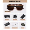DUCO Retro Vintage Square Polarised Sunglasses Women Men Double Bridge