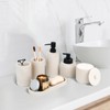 Beige Bathroom Accessory Set - 6 Pcs: Toothbrush Holder, Lotion
