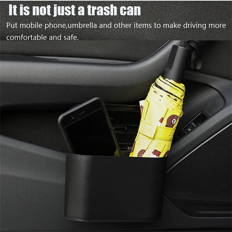 Tulsondai - Bote de basura para coche con tapa, impermeable,