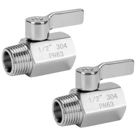 G1/2 Shower Head Valve with Metal Handle, Shower Flow Control Valve, Stainless Steel Shower Valve Flow Control, Shower Head Shut Off Valve for Shower Head, Hand Shower, or Bidet Sprayer etc(2 Pack)