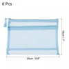 sourcing map Mesh Zipper Bags, A5 Nylon Double Layer Zip
