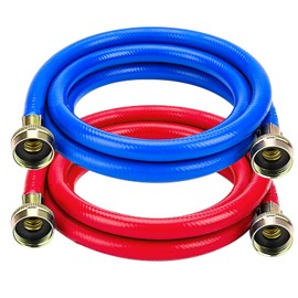 Cenipar 6FT Rubber Washing Machine Hoses Burst Proof 2 Pack For Hot and Cold Water 3/4" NPT Connection Water Supply Lines Fit for ALL Washing Machine