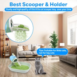 MYPIN Upgraded Cat Litter Scooper with Holder, Upgraded Cat Litter Shovel with Bags and Waste Can, Cat Scooper with Extra 150 Count Litter Waste Bags, Portable Litter Shovel