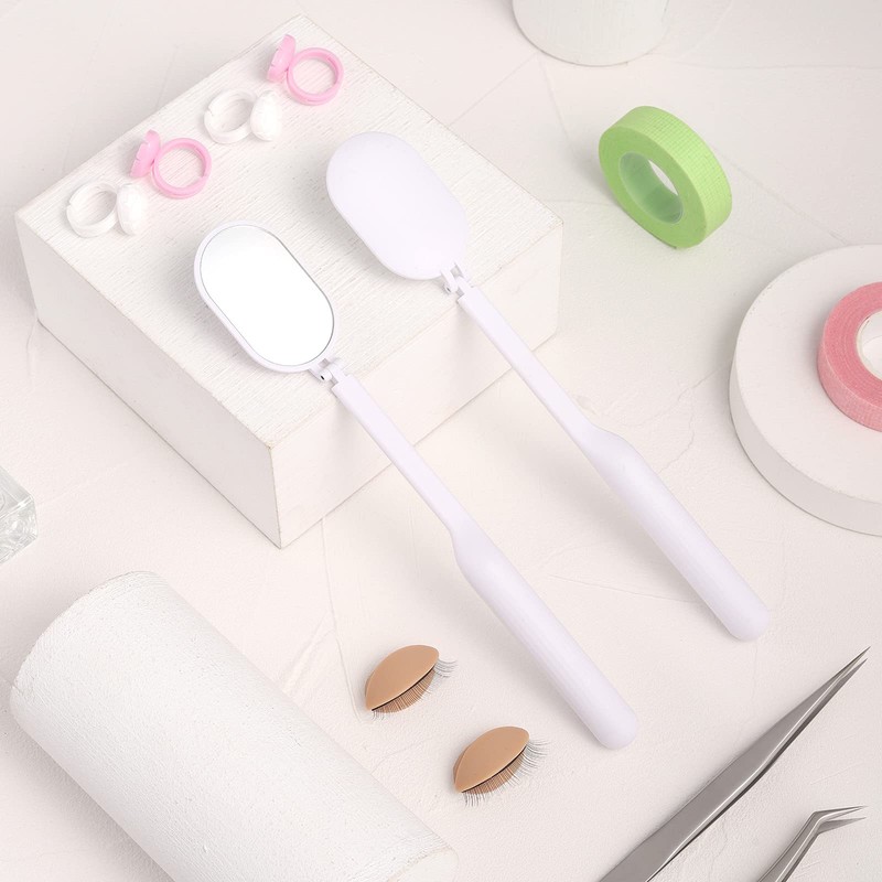 Miuffue Lash Mirror for Eyelash Extensions, 2inch Foldable Eyelash Mirror