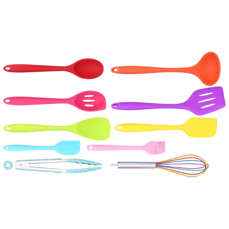 10Pcs set Silicone Kitchen Utensils Kitchenware Non Stick Spatula Spoon