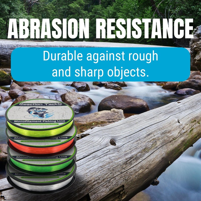 Reaction Tackle Monofile Angelschnur, starke und abriebfeste Nylon-Mono-Angelschnur, Süß- und