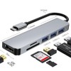 Hub USB C 6 en1, Adaptador Multipuerto USB C para