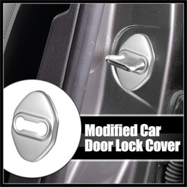Hihaha 4pcs Stainless Steel Car Door Lock Latches Cover Silver Tone Durable Material