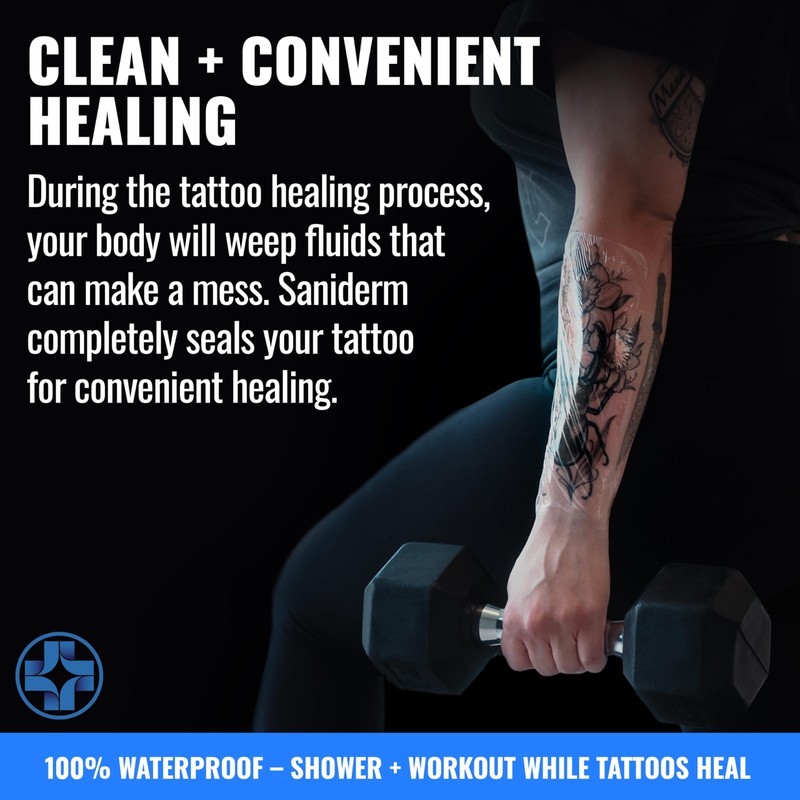 Saniderm Tattoo Aftercare Bandage 3 Sheets (Medium Pack, 6 in