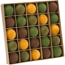 Sea Team Pack of 25 Velvet Christmas Baubles - Decorative Shatterproof Plastic Flocked Christmas Tree Pendants 60mm/2.36" for Tree Wreath Garland - Autumn Sunrise Forest