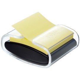 Post-it Desktop Dispenser in Black / Transparent for Super Sticky Z-Notes, Practical Aid for Office and School Work, with a Sticky Note Pad