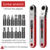 HENGBIRD 2Pcs Mini Ratchet Wrench Set 1/4 Inch Drive Ratcheting