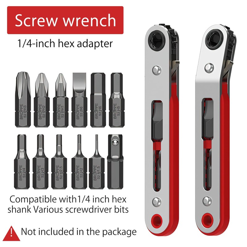 HENGBIRD 2Pcs Mini Ratchet Wrench Set 1/4 Inch Drive Ratcheting