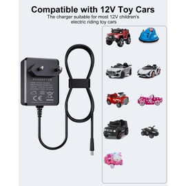 12V Ladegerät für Elektroautos für Kinder, 12V 1A Ladegerät für Elektro-Spielzeugautos, Kinderfahrzeuge, Motorrad, SUV, ATV Auto, Tragbares kinderauto netzteil