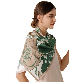 MAIRY Seidenschal Damen Elegante 90x90cm Seidentuch Haare Halstuch Seide Elegant Satintuch Bandana Tuch Kopftücher Taschentuch Ansatz Scarf Bandana M090006