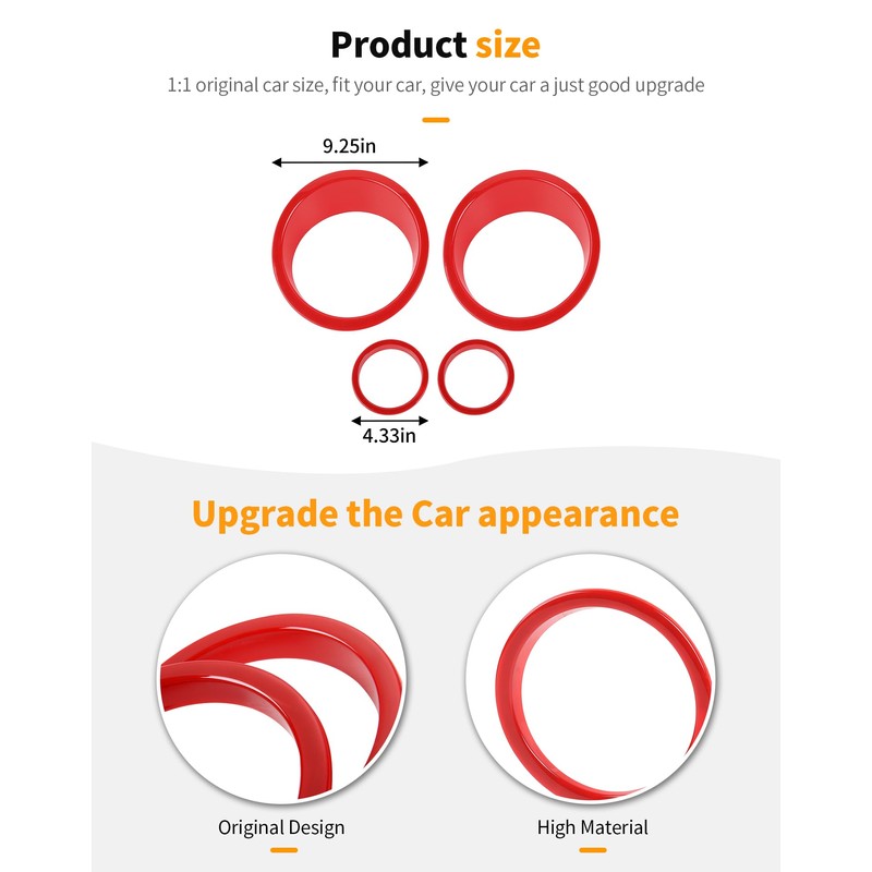 Hoolcar Headlight Bezels Headlight Cover Trim & Front Turn Signal