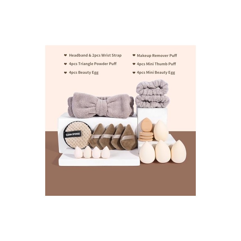 MAANGE Set de Esponjas para Polvos 20 Herramientas de Maquillaje
