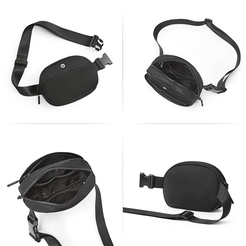 WESTBRONCO Fanny Packs for Women Men, Belt Bag, Black