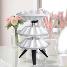 Harilla Nagellack -Display -Rack, Lippenstift Organizer Ständer 3 Tier vertikaler Lippenstifthalter Organizer für Office Workspace, Weiß