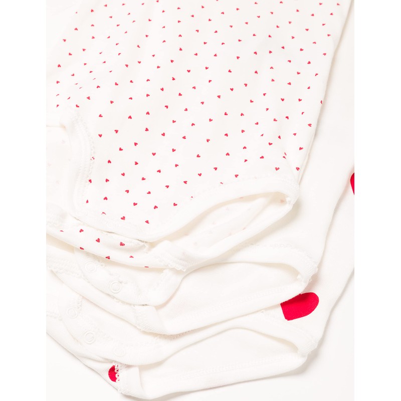 Petit Bateau Baby Girls' Short-Sleeved Bodysuit with Stripes (Pack of