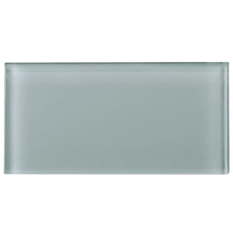 Tenedos Ice Mist 3x6 Glossy Blue Grey Glass Tile –
