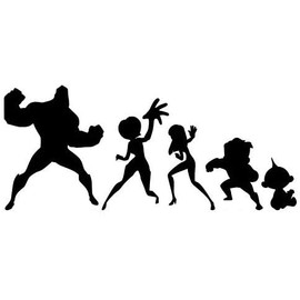 Incredibles Parr Family Dash Violet Elastigirl Mr Incredible Black Decal Sticker Vinyl 7.5x2.5 Car Van Trucks Wall Art