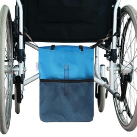 JISUNZON Urine Drainage Bag Holder - Privacy Covers for Wheelchairs, Geri Chairs, Bed Rails, Scooters - Conceals Catheter Line, Nephrostomy Pouches - Clear Window (Blue, Large1500)