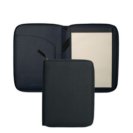 Cerruti 1881 Hamilton NTM711N Conference Folder Faux Leather Dark Blue with Zip A5 Dimensions 23.2 cm x 17.5 cm x 2.5 cm