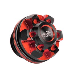 FMATE WORKS Motorcycle Oil Filler Cap with O-Ring Shaved Aluminum M20 x P2.5 Black Red CNC Machined Anodized High Corrosion Resistance Bike Accessories