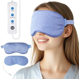 Comfheat Heated Eye Mask for Dry Eyes, Washable Silky Cover Mask for Warm Eye Compress, Eye Fatigue, Migraine, Tension, Stress, 45 Mins Auto-Off