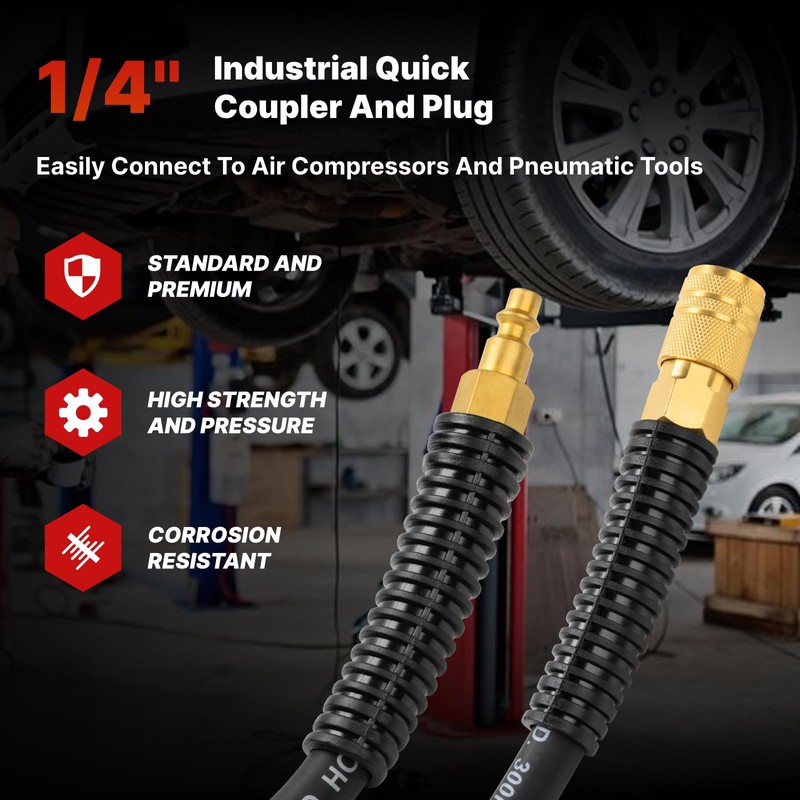 Txecpro 2 Pack Polyurethane Recoil Air Hose, Air Compressor Hose
