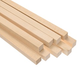 M METERXITY 10-Pack Wood Square Dowel Rods, 15/32 x 12 Inch Unfinished Wooden Square Dowel Rod, Hardwood Square Dowel Sticks for Crafts/DIY Projects/Models Making [Wood Color]