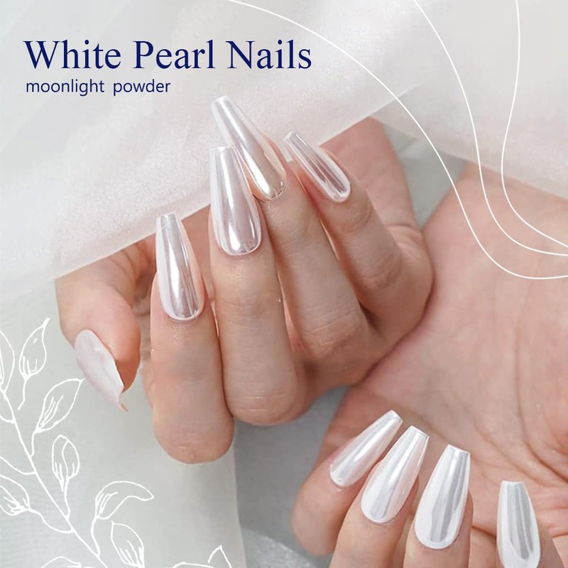 Pretty Diva White Chrome Nail Powder - 1g Super Glossy