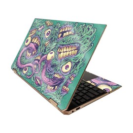 MightySkins Glossy Glitter Skin for HP Spectre x360 15" (2020) - Eyes and Teeth | Protective, Durable High-Gloss Glitter Finish | Easy to Apply, Remove, and Change Styles | Made in The USA