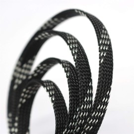 30ft PET Expandable Sleeving Wire Cable Sleeve (3/5", Silver&Black)