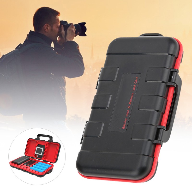 Drop Resistant Waterproof Camera Battery Memory Card Storage Box for