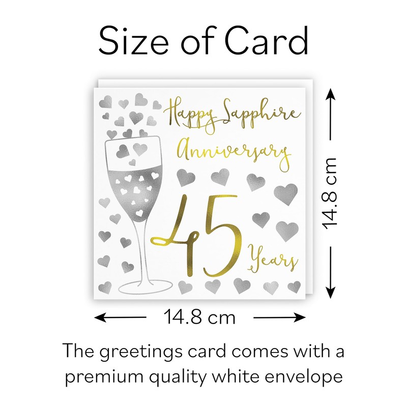 Hunts England - 45th Wedding Anniversary Card - Happy Sapphire