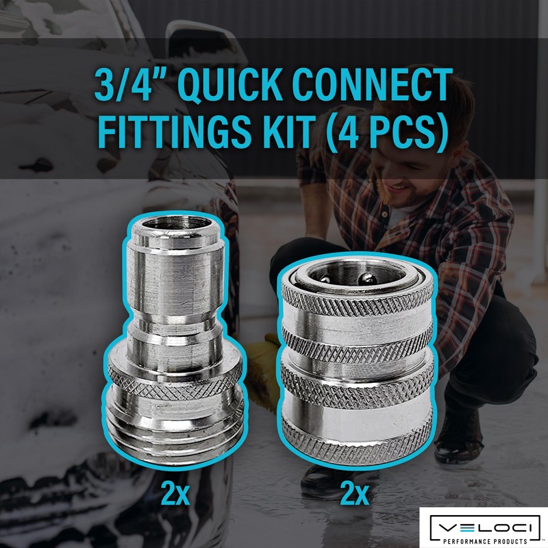 MTM Hydro Garden Hose Adapter 4 Piece 3/4” Quick Connect