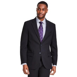 Nautica Mens Modern fit 2 Piece Suit 48 L / 43 Waist Black Solid Stretch