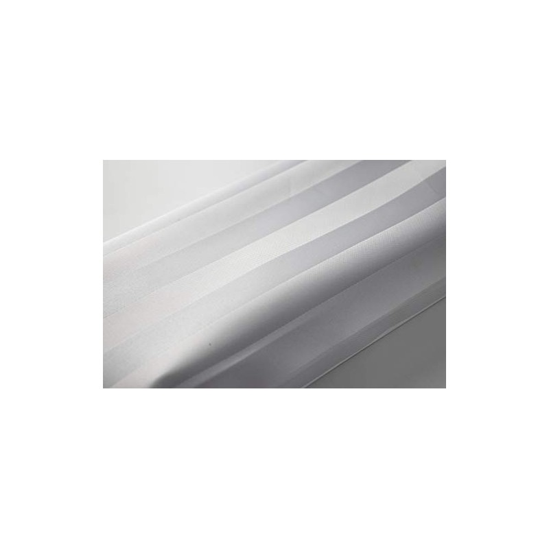 White Satin Stripe Shower Curtain Polyester Fabric - VARIOUS SIZES