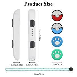 Vicloon Wrist Straps for Switch Joycon 1 Pair, Wrist Controller with 4 Thumb Grip Stick Caps, Switch Controller Hand Grip Accessories, Adjustable Elastic Controller Wristband Wrist Strap (Black)