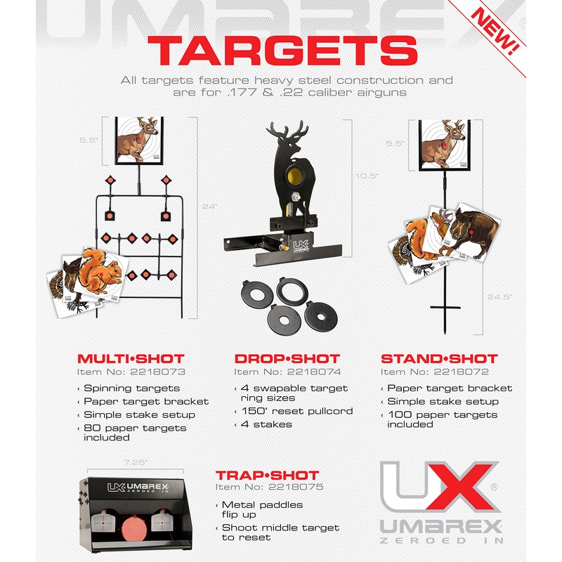 Umarex Multi-Shot Air Gun Spinning Target - Includes 80 Paper
