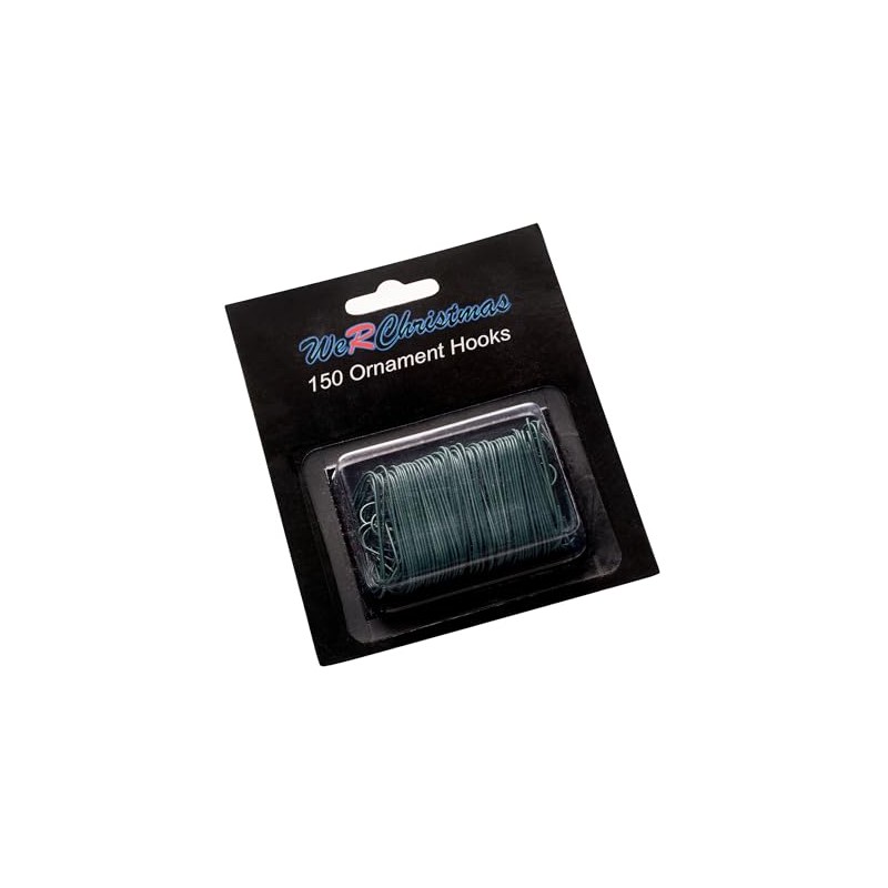 WeRChristmas Ornament Hooks, Green, Pack of 150, 3.5 cm