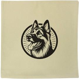 Azeeda 40cm x 40cm 'Happy German Shepherd Dog' Canvas Cushion Cover (CV00042702)
