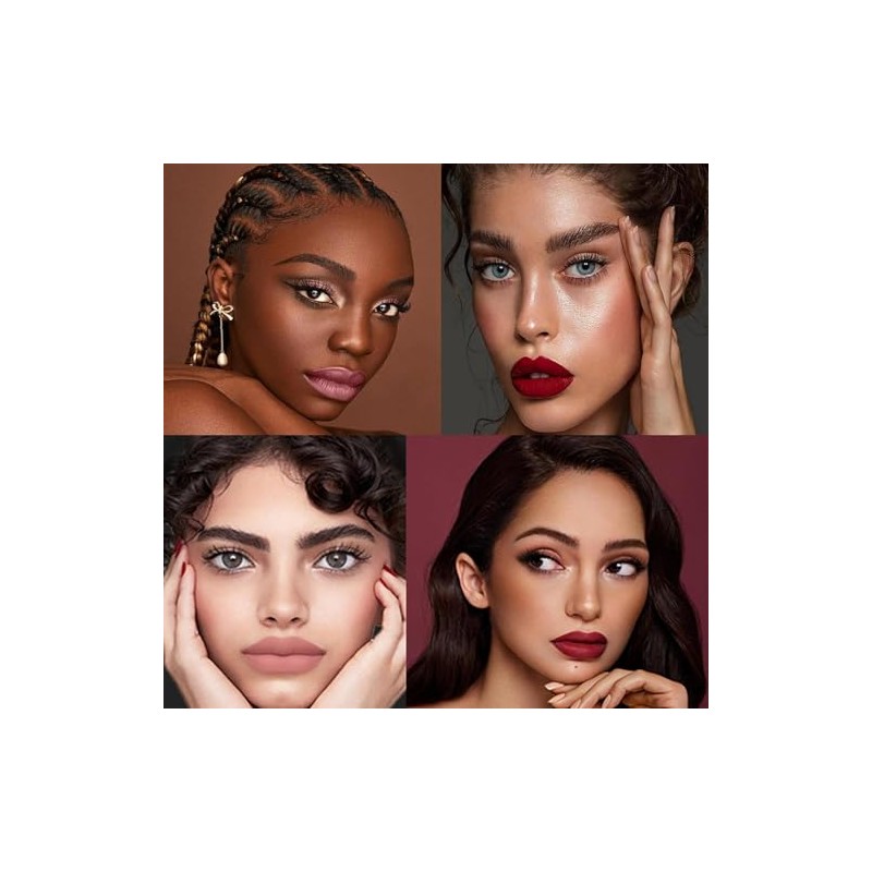 12 Piezas Kit Lápiz Labial, Brillo de Labios Líquido Mate