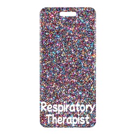 Respiratory Therapist Badge Buddy Card Holder Glitter Vertical Badge Buddies Reel Hospital Identification Tags Bling Colorful Medical Nurse Accessories ID Name Cards for Nursing Student Work